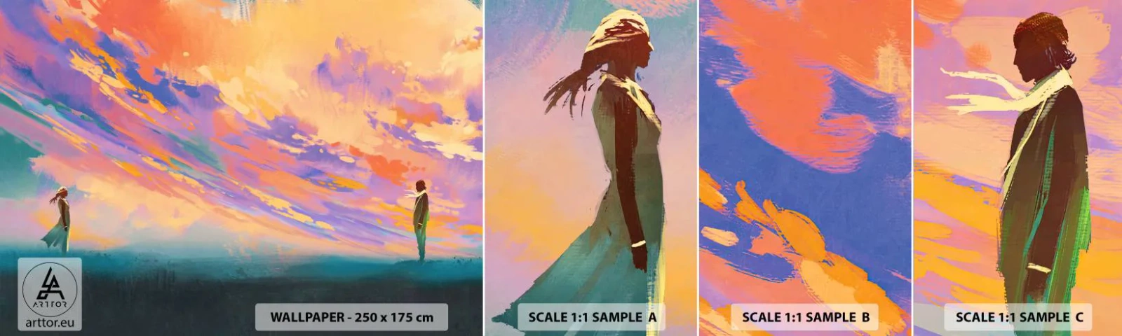 Fototapeten Muster Selbstklebend Deluxe Sticker - Die Anziehungskraft - Abstraktion, Frau und Mann, Stück - 100x30 cm