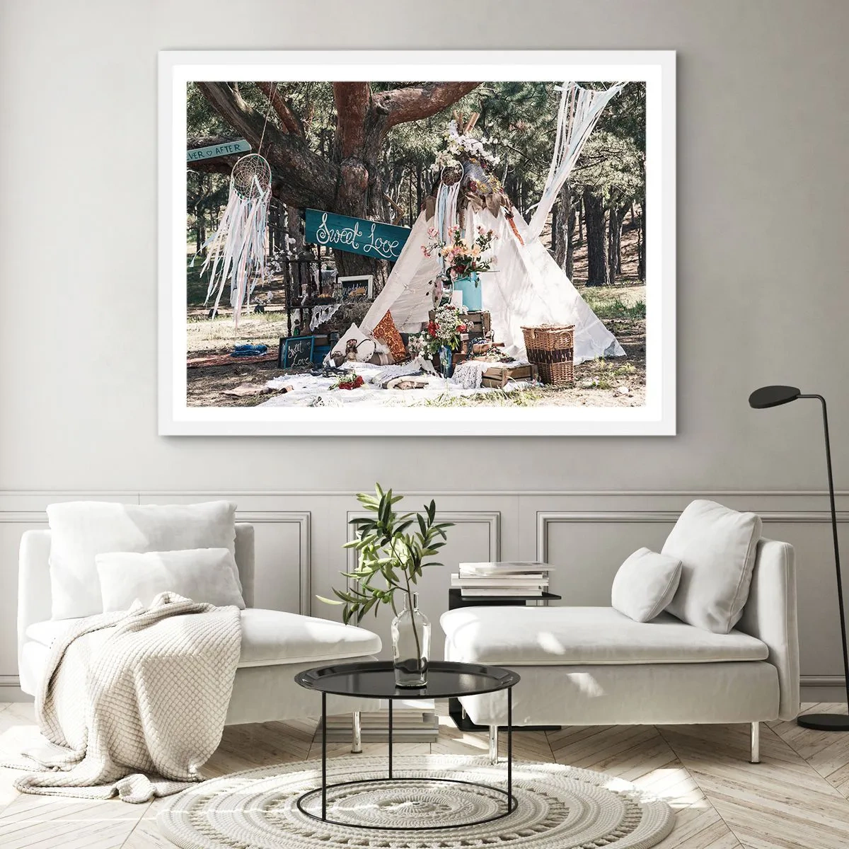 Poster in einem weißen Rahmen - Liebe machen ... - 70x50 cm