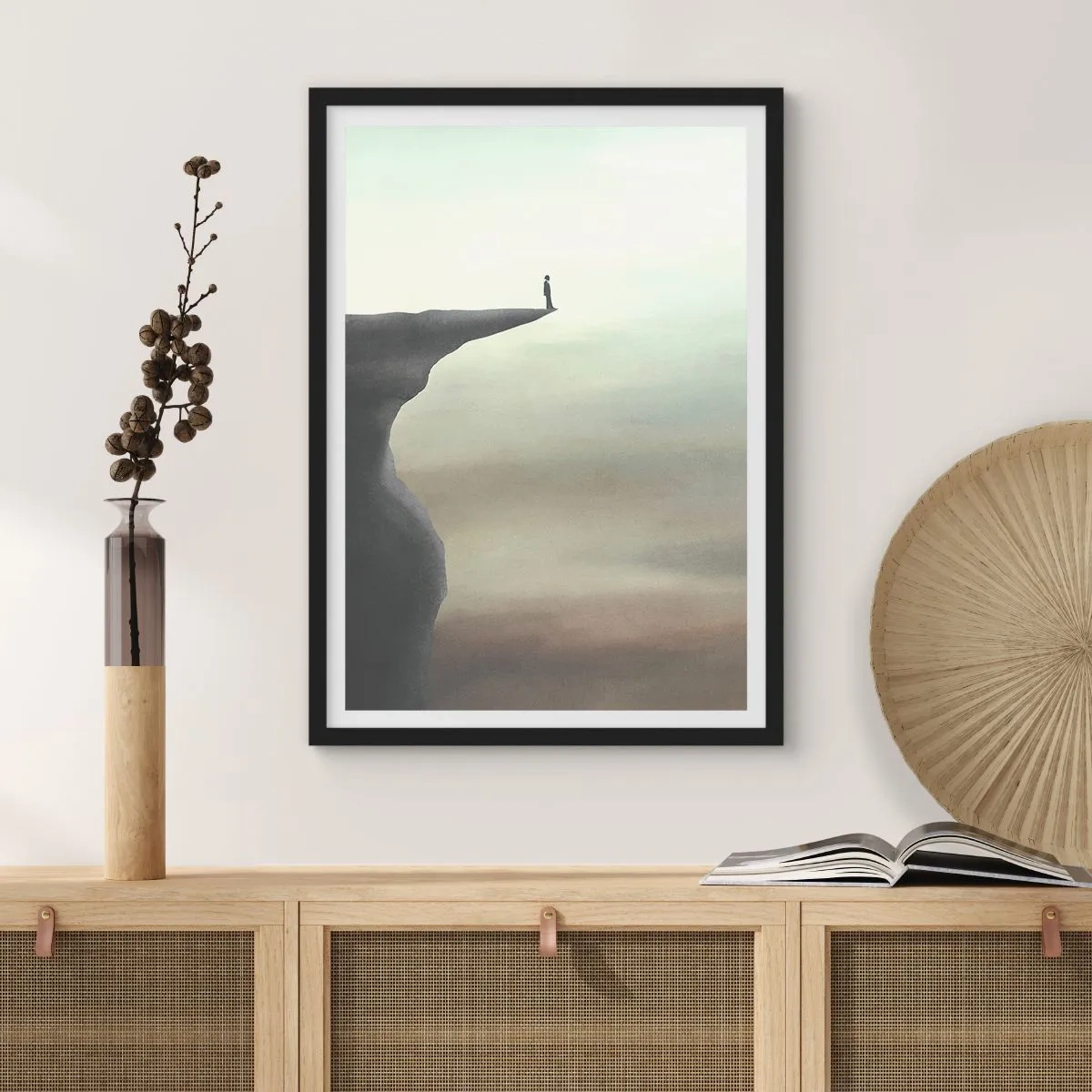 Poster in einem schwarzem Rahmen - Nach oben, natürlich! - 61x91 cm