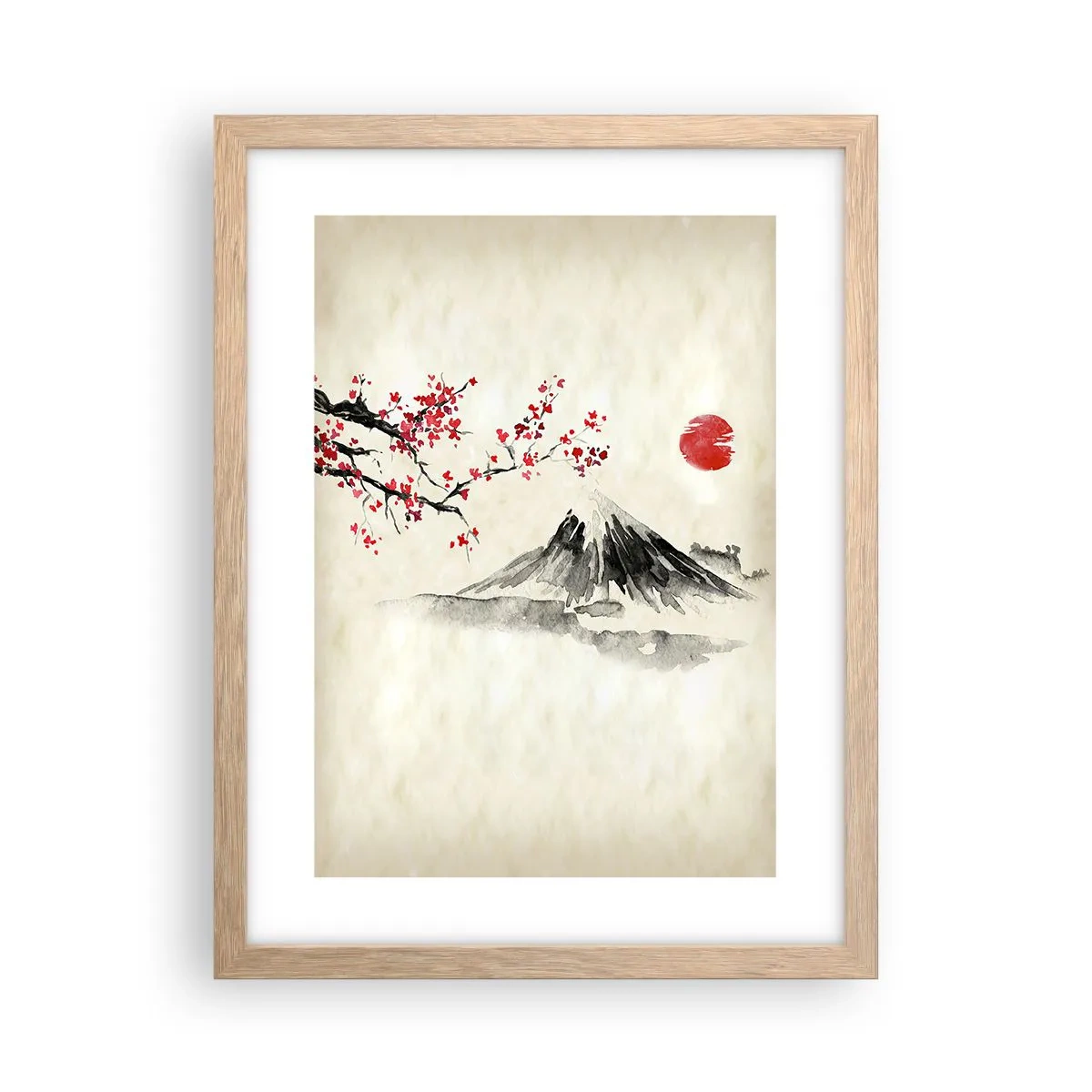 Poster in einem Rahmen aus heller Eiche - Liebe Japan - 30x40 cm