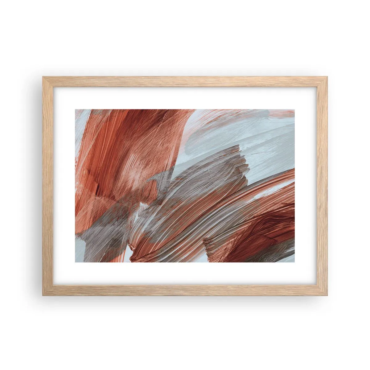 Poster in einem Rahmen aus heller Eiche - Herbst und windige Abstraktion - 40x30 cm