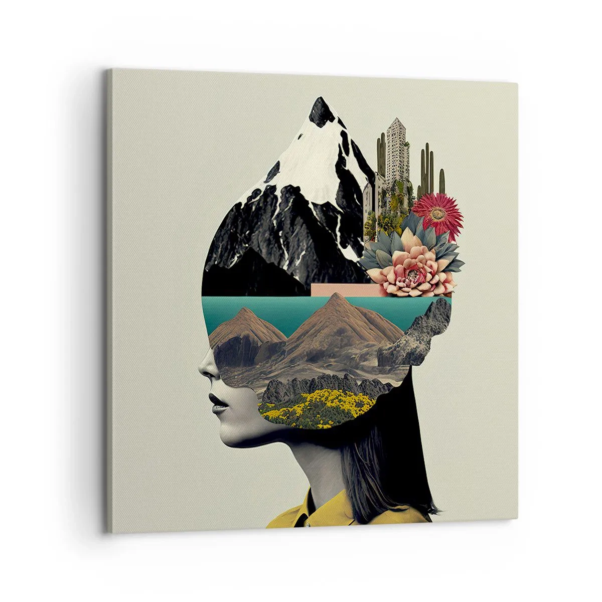 Bild auf Leinwand - Leinwandbild - Frau – bleibt immer ein Geheimnis - 60x60 cm
