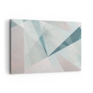 Bild auf Leinwand - Leinwandbild - Geometrische Formen in Pastelltönen von Blau und Grau - 100x70cm - Einfach aber dynamisch - Moderne Wanddekoration für Wohnzimmer und Schlafzimmer ARTTOR