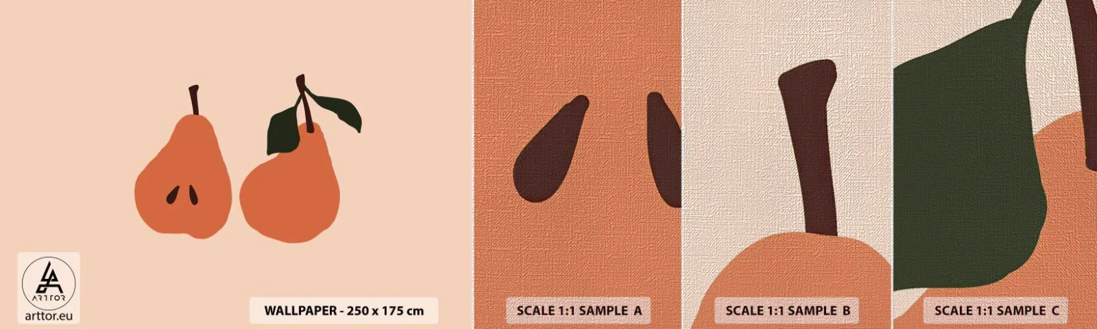 Fototapeten Muster Premium Canvas - Pure Süße - Birne, Obst, Minimalistisch - 100x30 cm