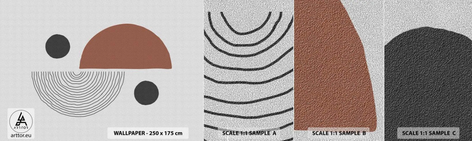 Fototapeten Muster Premium Sand - Perfektion des Rades - Abstraktion, Stück, Moderne Kunst - 100x30 cm