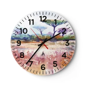 Wanduhr - Glasuhr - Savannah-Farben - 30x30 cm