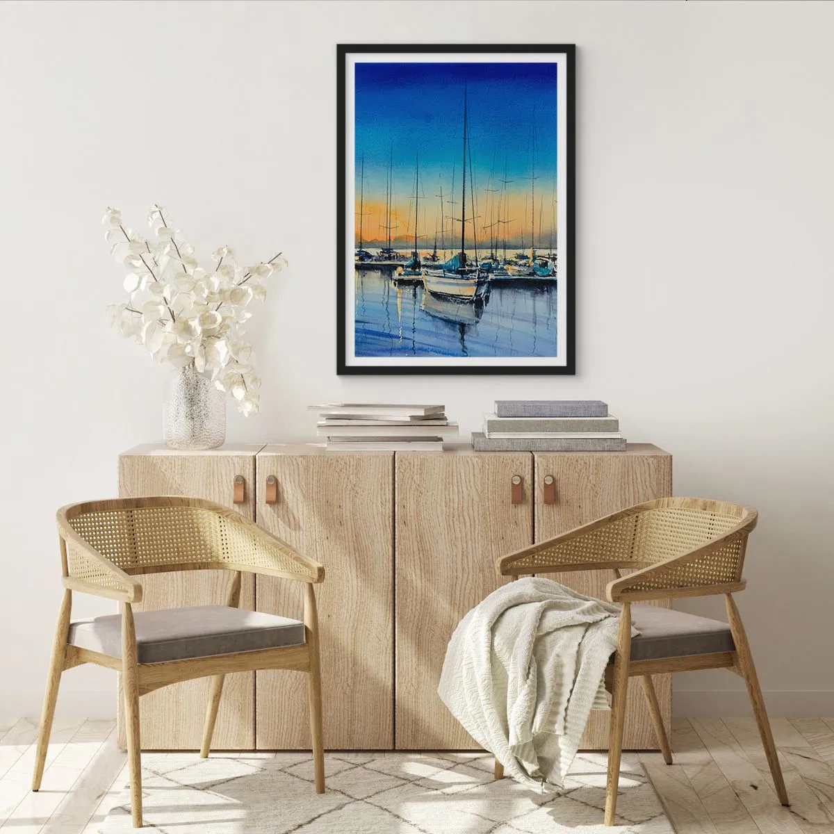 Poster in einem schwarzem Rahmen - Ende eines guten Tages - 70x100 cm