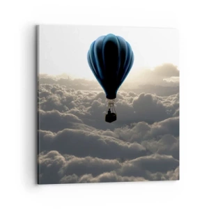 Bild auf Leinwand - Leinwandbild - Ein Wanderer über den Wolken - 70x70 cm