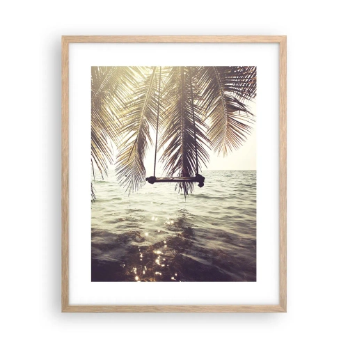 Poster in einem Rahmen aus heller Eiche - Sie können nach Belieben in den Wolken schwingen - 40x50 cm