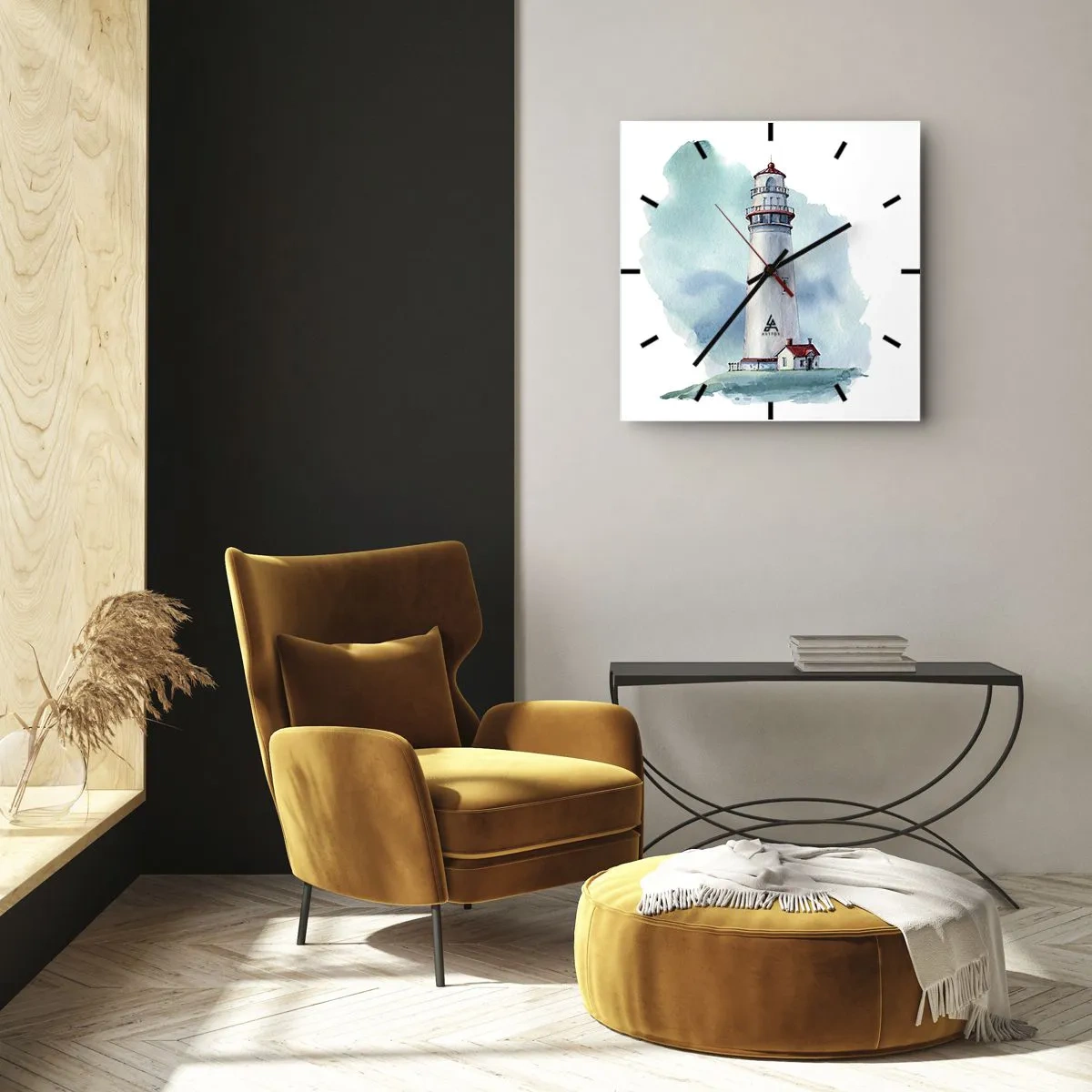 Wanduhr - Glasuhr - Sanfte Schwester vom Blau - 40x40 cm