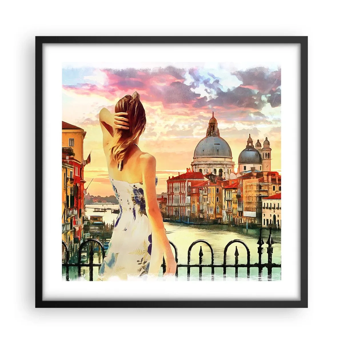 Poster in einem schwarzem Rahmen - Als Abenteuer nur in ... - 50x50 cm
