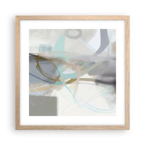 Poster in einem Rahmen aus heller Eiche - Neblige Abstraktion - 40x40 cm
