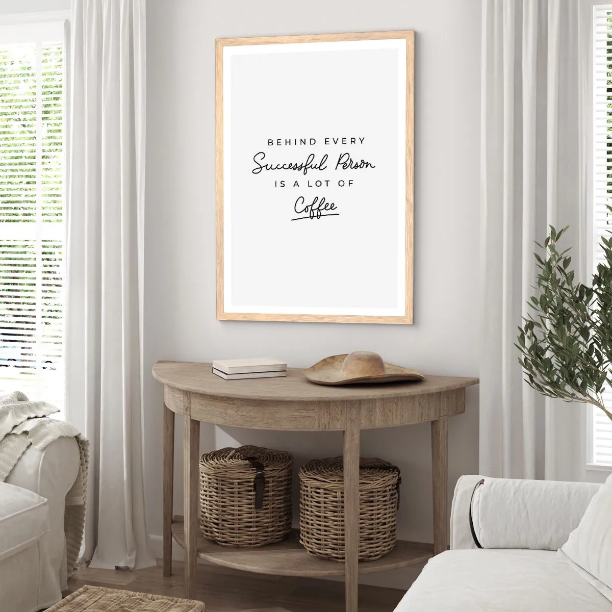 Poster in einem Rahmen aus heller Eiche - Erfolgsgeheimnis - 30x40 cm