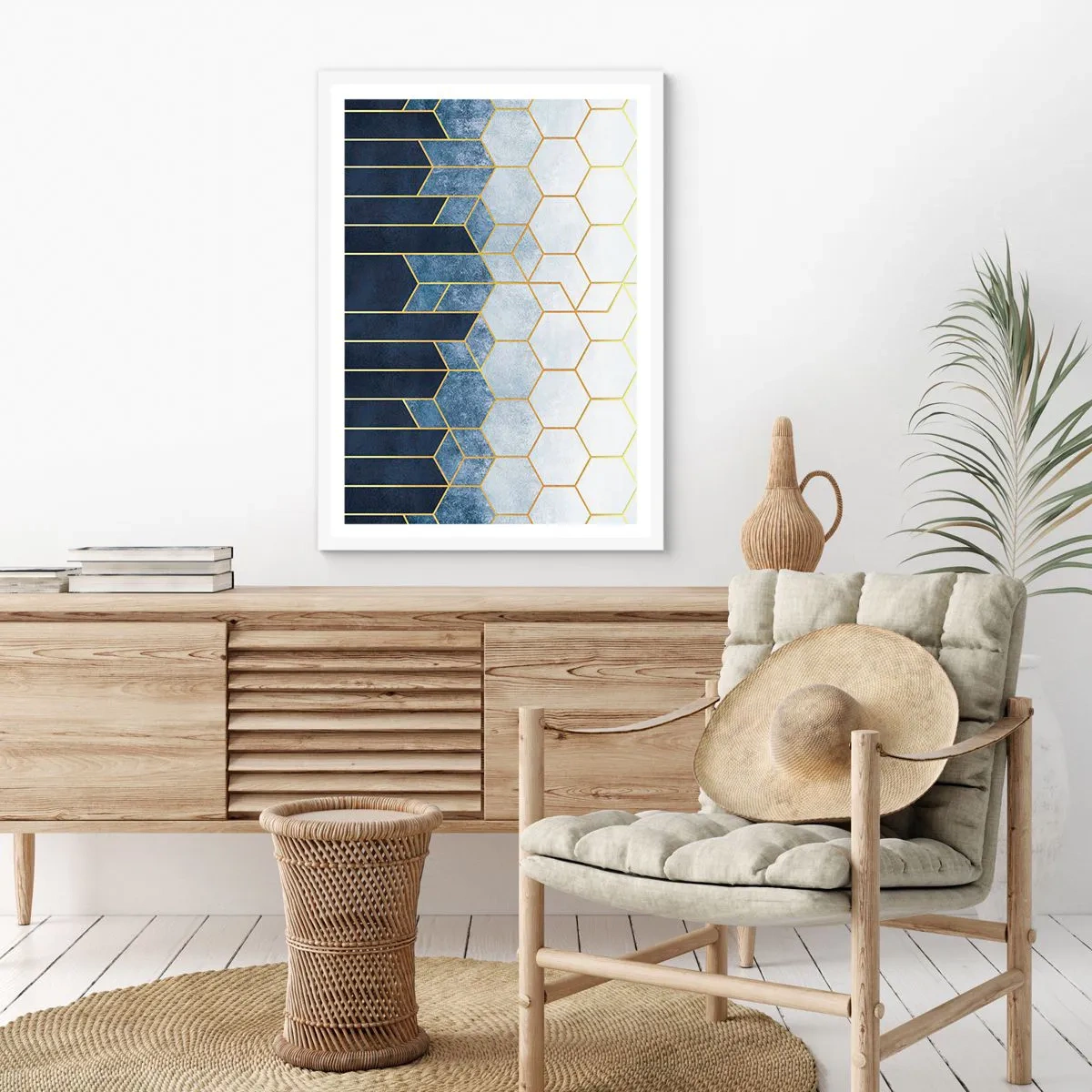 Poster in einem weißen Rahmen - Komposition im synkopischen Rhythmus - 61x91 cm