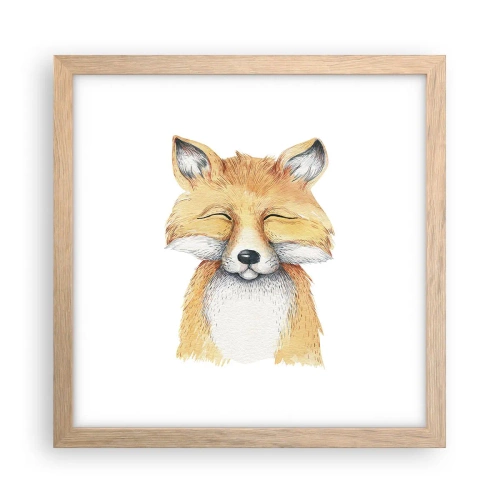 Poster in einem Rahmen aus heller Eiche - Fuchsstimmungen - 30x30 cm