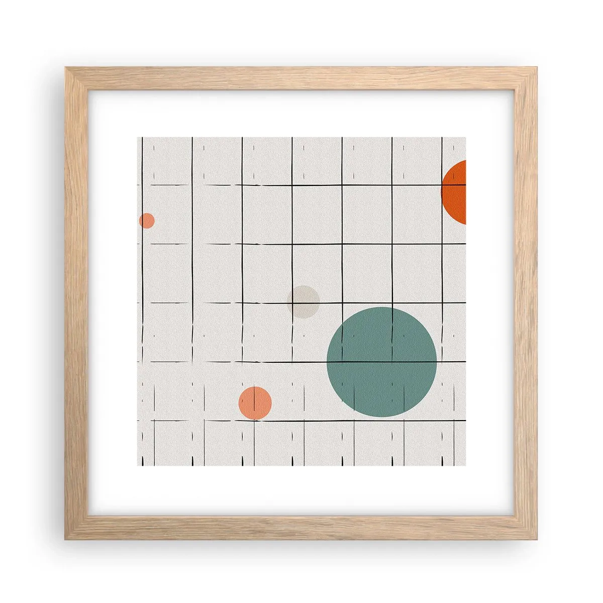 Poster in einem Rahmen aus heller Eiche - Gefangen. Wir oder sie? - 30x30 cm