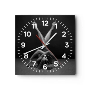 Wanduhr - Glasuhr - Die Geometrie der Nacktheit - 30x30 cm