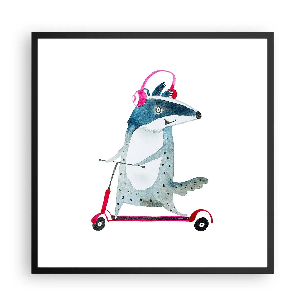 Poster in einem schwarzem Rahmen - Dachsfreude - 60x60 cm