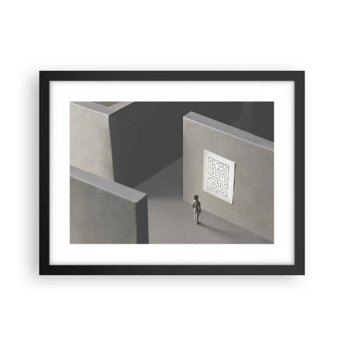 Poster in einem schwarzem Rahmen - Aber wo bin ich? - 40x30 cm