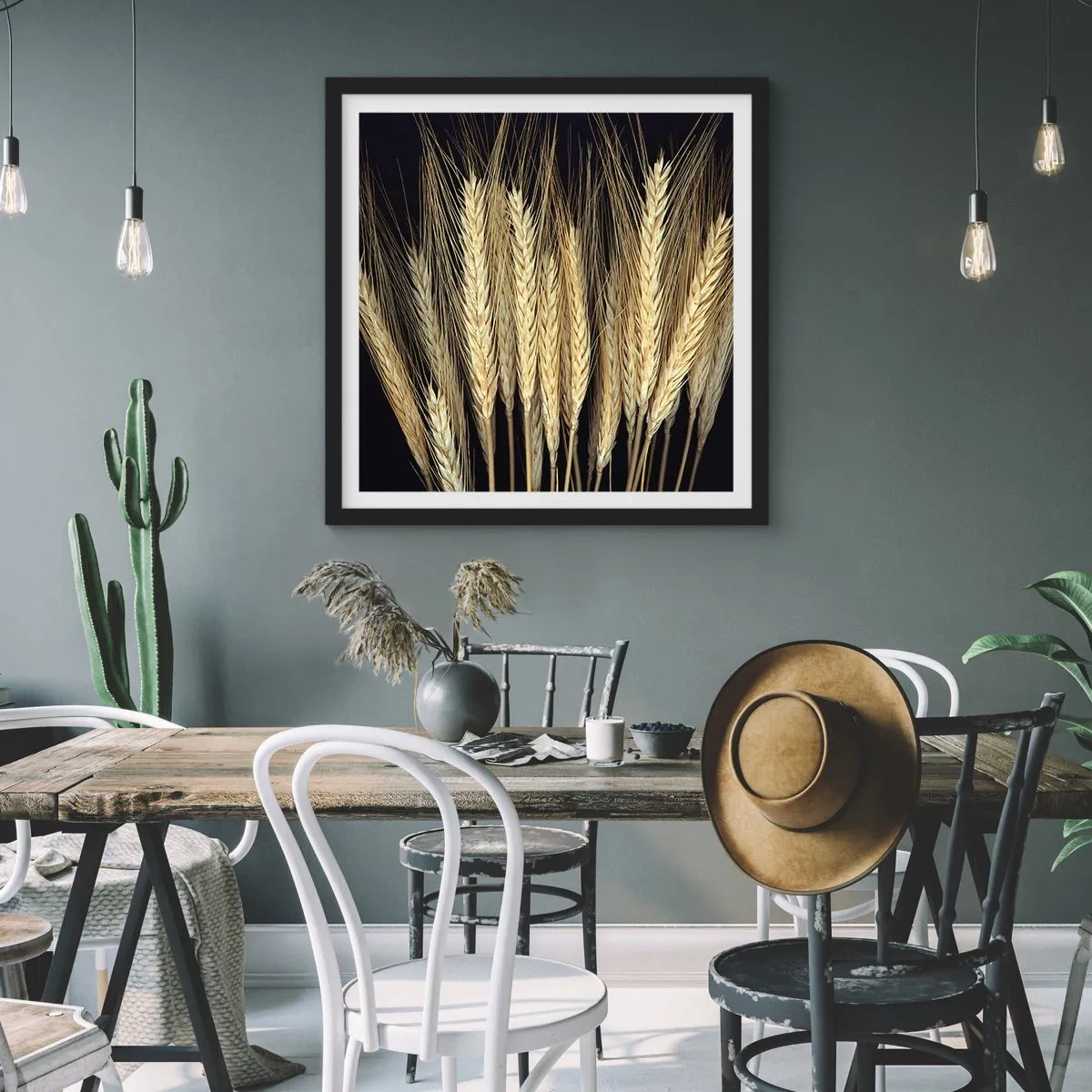 Poster in einem schwarzem Rahmen - Rustikale Magie - 40x40 cm