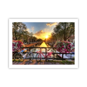 Poster - Frühlingsmorgen in Amsterdam - 70x50 cm