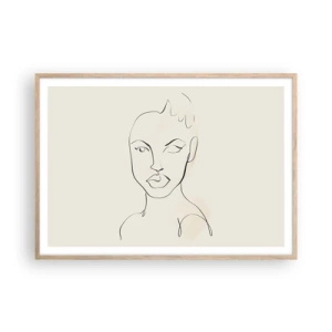 Poster in einem Rahmen aus heller Eiche - Umriss der Sinnlichkeit - 100x70 cm