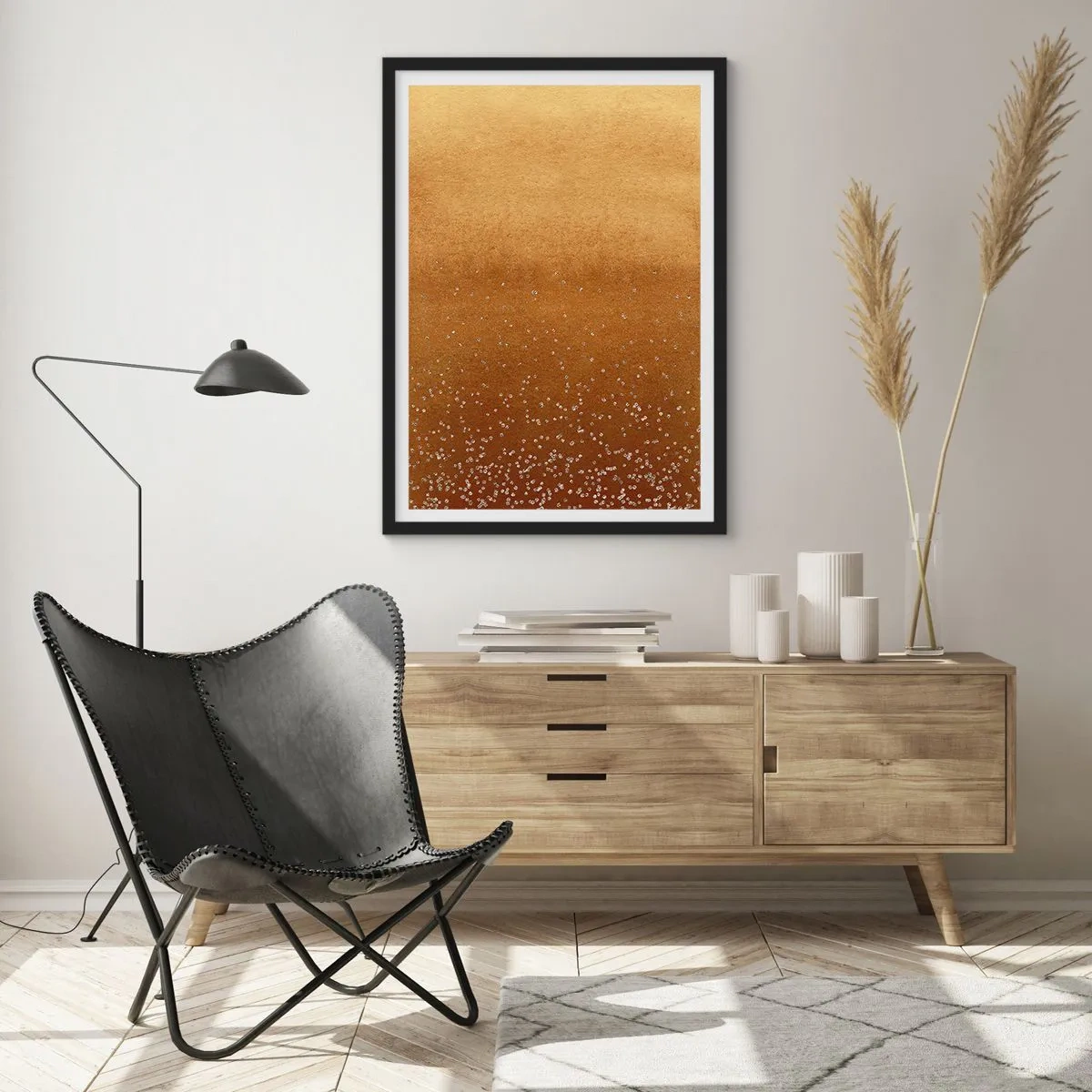 Poster in einem schwarzem Rahmen - Die Geburt des Lichts - 40x50 cm