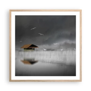 Poster in einem Rahmen aus heller Eiche - Schutz vor Regen - 60x60 cm