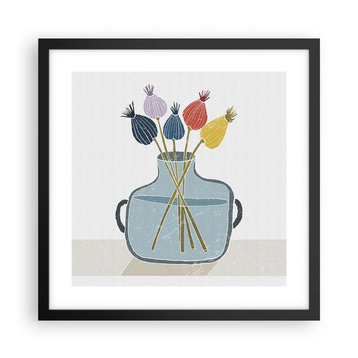 Poster in einem schwarzem Rahmen - Es ist mucksmäuschenstill - 40x40 cm