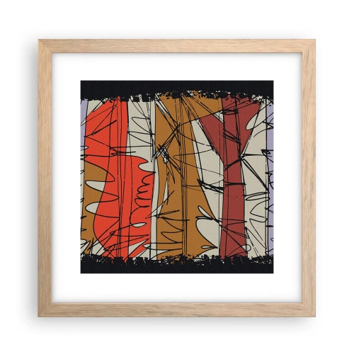 Poster in einem Rahmen aus heller Eiche - Spontane Komposition - 30x30 cm