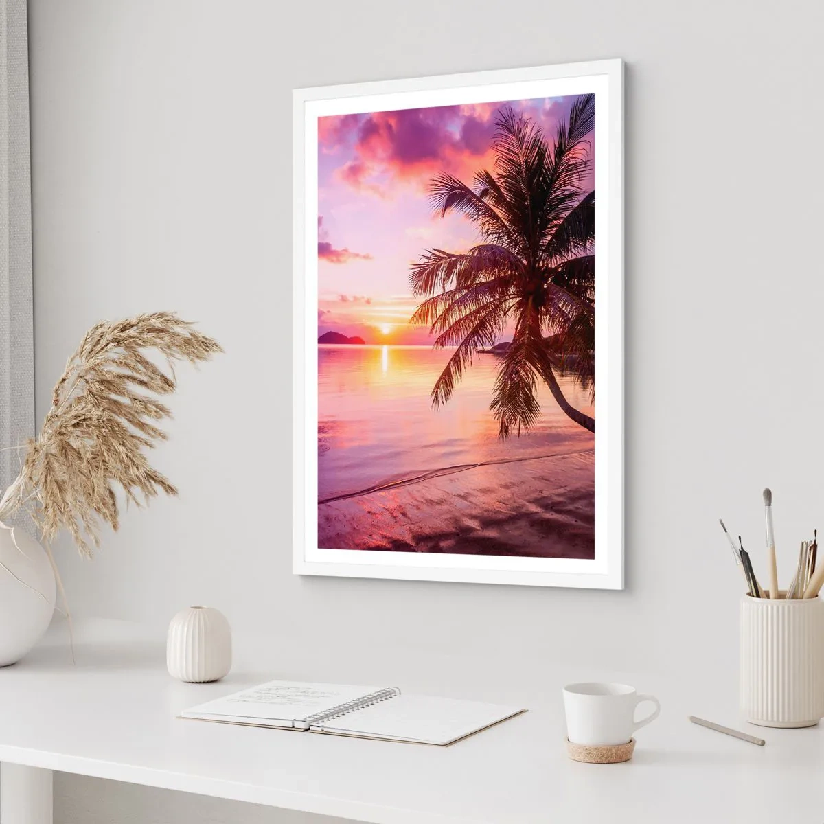 Poster in einem weißen Rahmen - Behaglichkeit bis zum Horizont - 50x70 cm