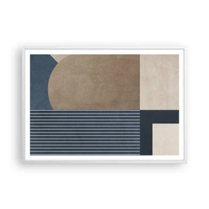 Poster in einem weißen Rahmen - Komposition aus Einfachheit und Rundheit - 100x70 cm