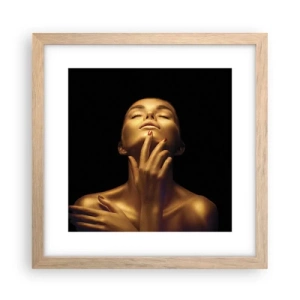 Poster in einem Rahmen aus heller Eiche - Wie goldene Seide - 30x30 cm