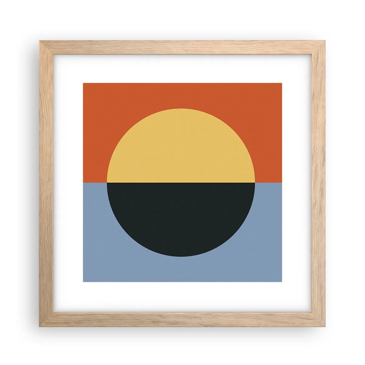 Poster in einem Rahmen aus heller Eiche - Eine Komposition aus Wärme und Kühle - 30x30 cm