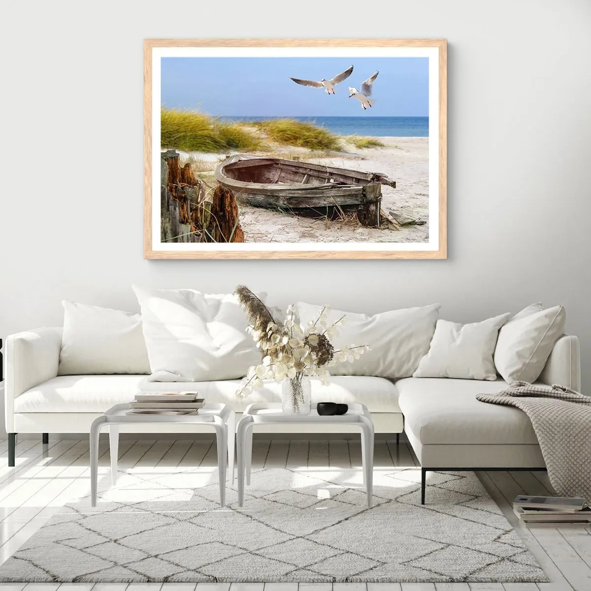 Poster in einem Rahmen aus heller Eiche - In Wind gebadet - 50x40 cm
