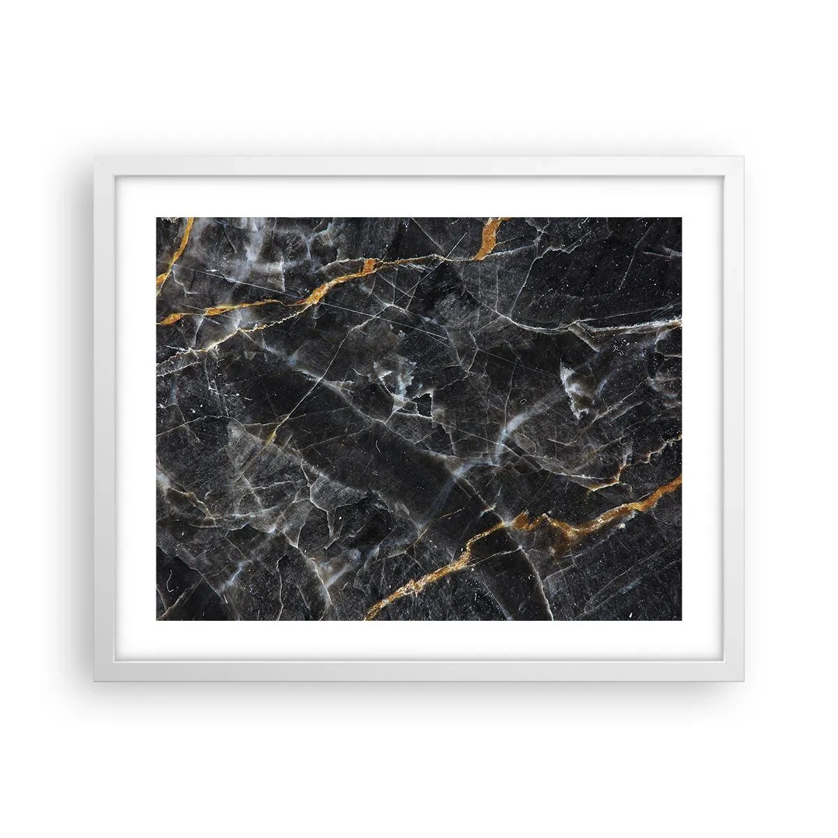 Poster in einem weißen Rahmen - Das Innenleben des Steins - 50x40 cm