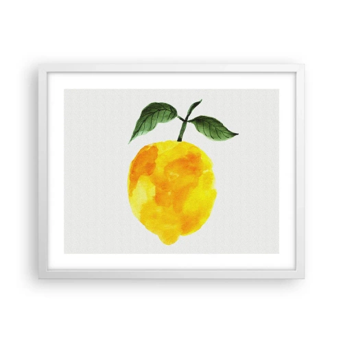 Poster in einem weißen Rahmen - So schmeckt man die Sonne - 50x40 cm