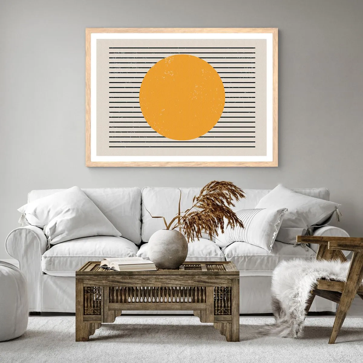 Poster in einem Rahmen aus heller Eiche - Die Kraft der Einfachheit - 91x61 cm