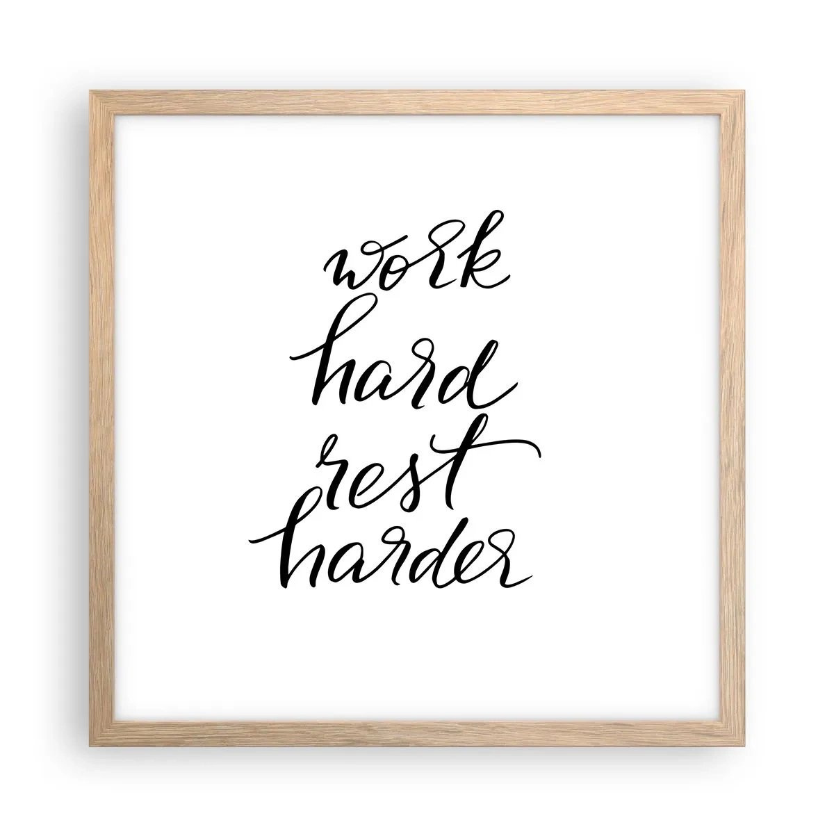 Poster in einem Rahmen aus heller Eiche - Lebensbalance - 40x40 cm