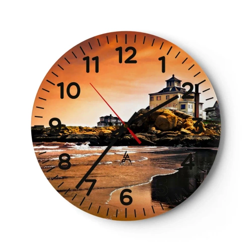 Wanduhr - Glasuhr - Eleganz der Westküste - 40x40 cm