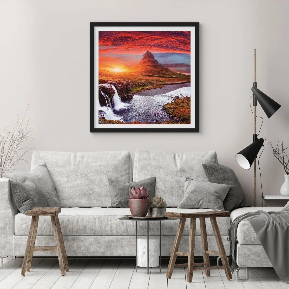 Poster in einem schwarzem Rahmen - Ein Blick auf Mittelerde - 50x50 cm
