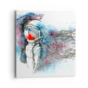 Bild auf Leinwand - Leinwandbild - Allein mit Platz - 70x70 cm