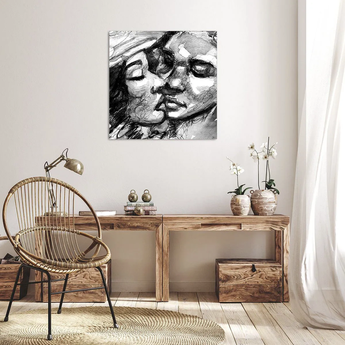 Bild auf Leinwand - Leinwandbild - Zärtlicher Moment - 70x70 cm