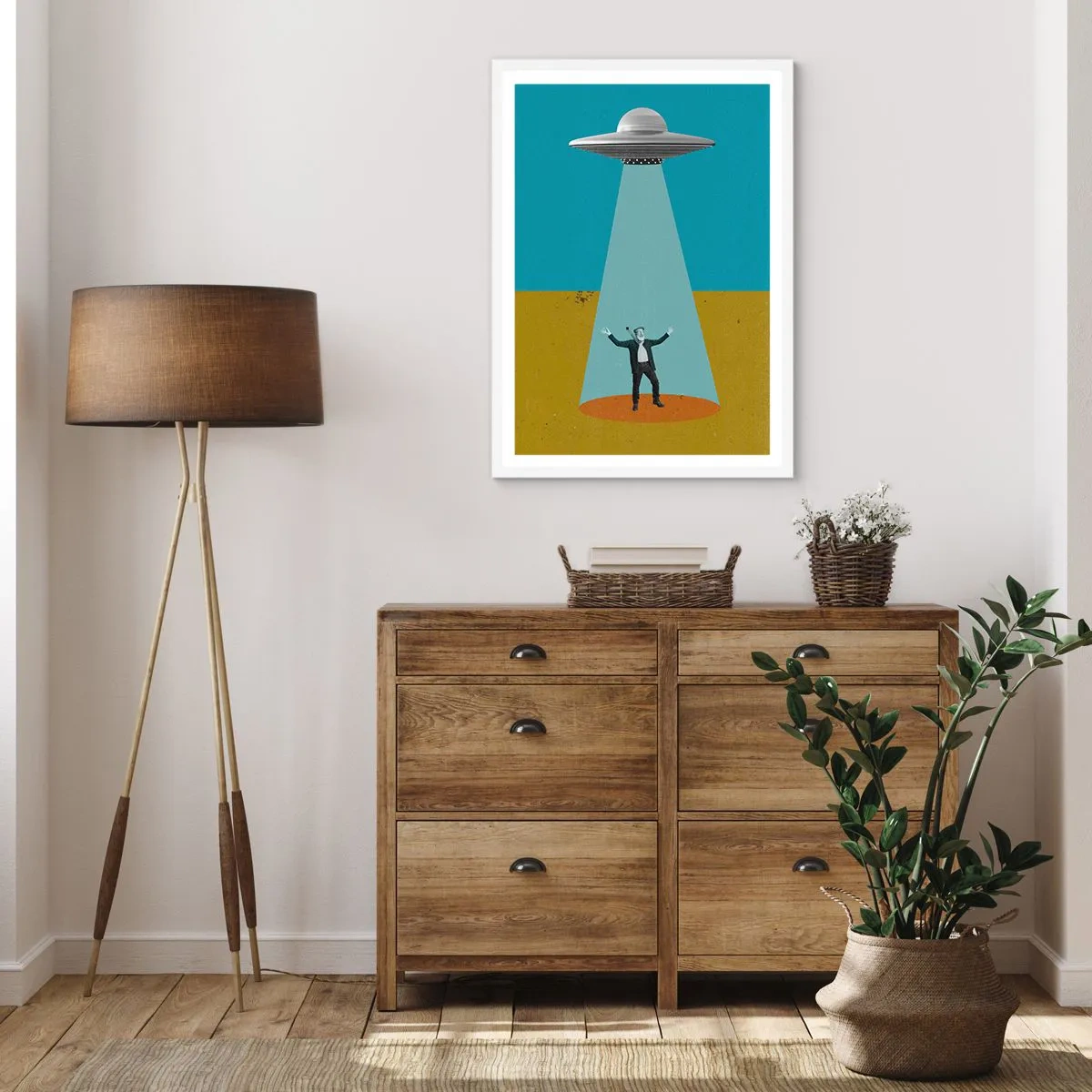 Poster in einem weißen Rahmen - Nahe Begegnung - 70x100 cm