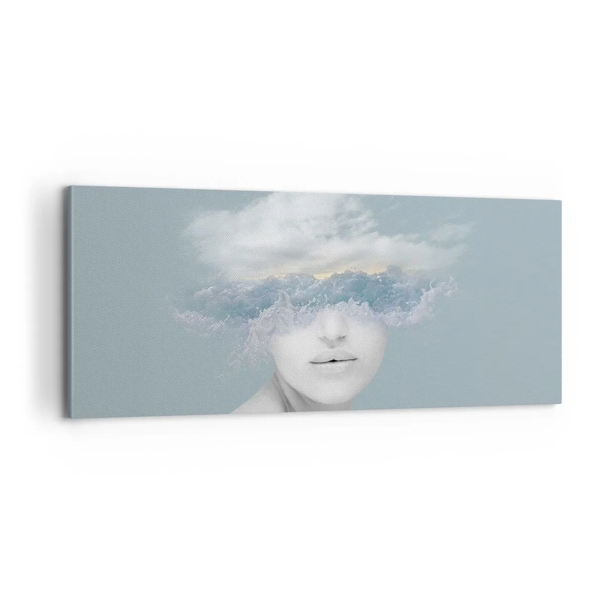 Bild auf Leinwand - Leinwandbild - Mit dem Kopf in den Wolken - 100x40 cm