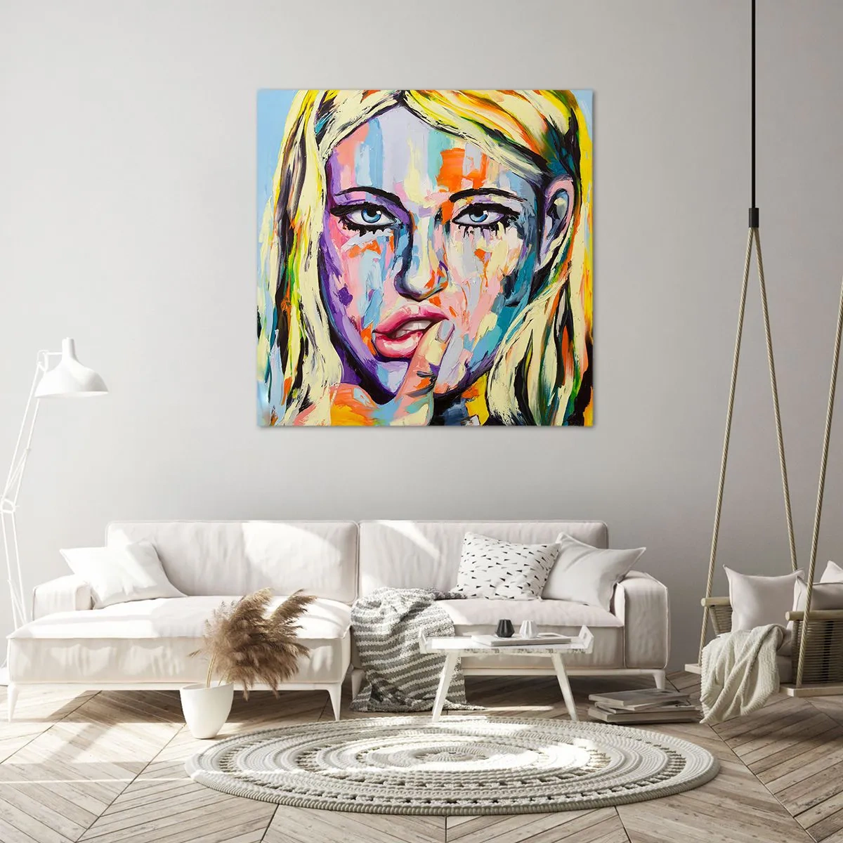 Bild auf Leinwand - Leinwandbild - Schau ihr direkt in die Augen - 70x70 cm