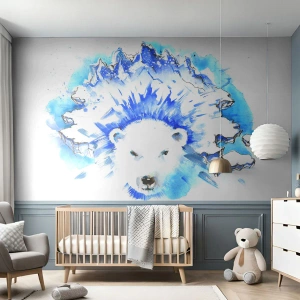 Fototapete Premium Canvas - Der König der Arktis in einer Eiskrone - Abstraktion, Eisbär, Antarktis - 400x280 cm