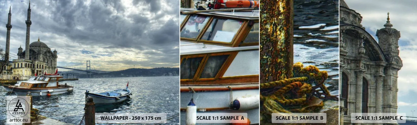 Fototapeten Muster Selbstklebend Deluxe Sticker - An der Grenze der Welten - Stadt, Istanbul, Türkei - 100x30 cm