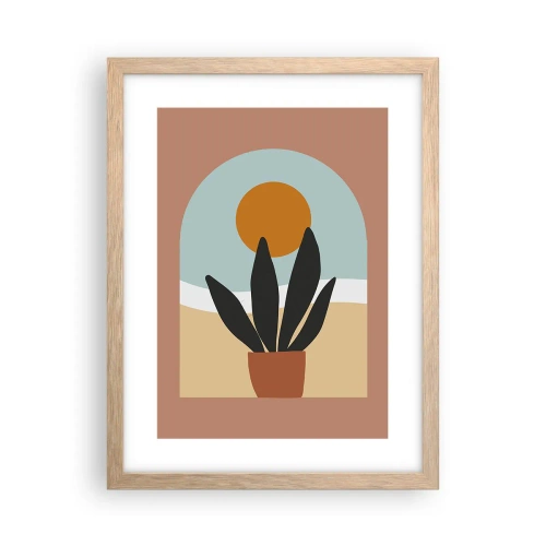 Poster in einem Rahmen aus heller Eiche - Kleine Freuden - 30x40 cm