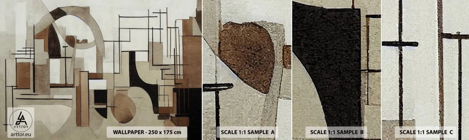 Fototapeten Muster Selbstklebend Deluxe Sticker - Stadtbild 2.0 - Abstraktion, Stück, Formen - 100x30 cm